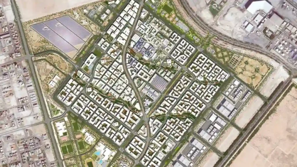 Aerial view of Masdar City Abu Dhabi