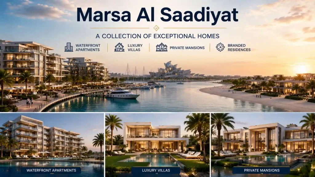 Marsa Al Saadiyat luxury villas and waterfront apartments