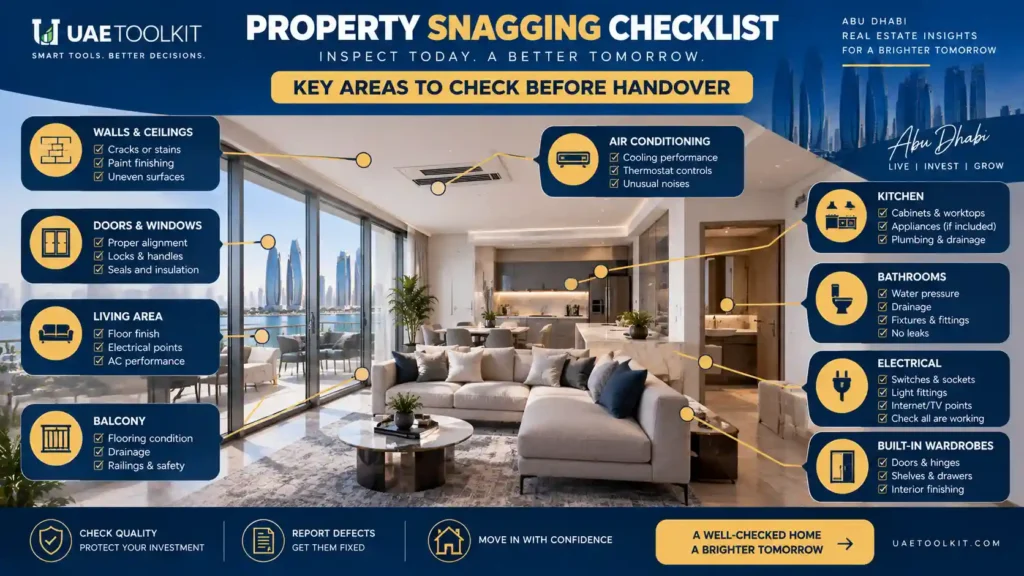 Abu Dhabi property snagging checklist before handover