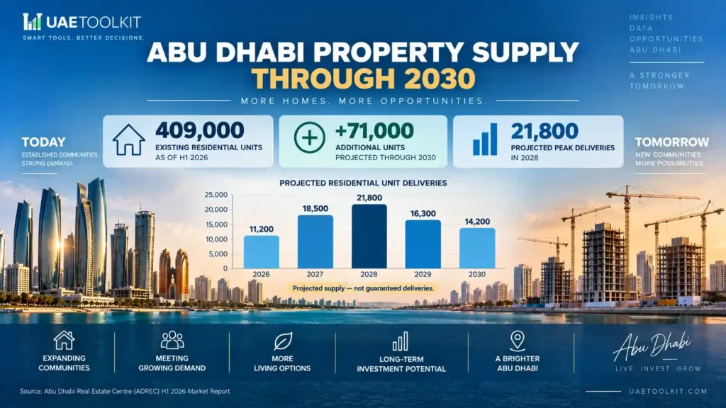 Abu Dhabi residential property supply projection through 2030